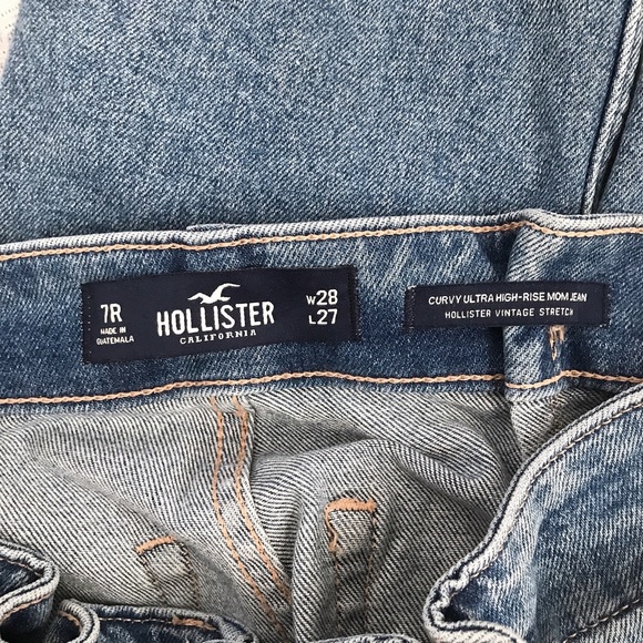 Hollister medium wash curvy paperbag high rise mom jeans size 28 - Picture 3 of 3